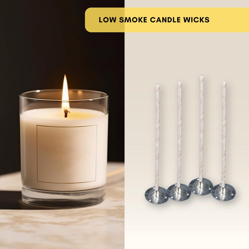 Kare Kind Candle Wicks for Candle Making - 100 Pieces - Coated with Natural Soy Wax, Low Smoke - Cotton Threads Woven with Paper - Contains No Lead, Zinc or Other Metals - Ready to Use - Image 3